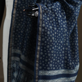 Akola Dabu Hand Block Print Chanderi Silk Handloom Dupatta 08
