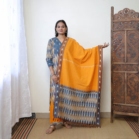 Buy Multicolor Handloom Cotton Pochampally Ikat Kurta Set