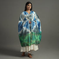 Multicolor - Shibori Tie-Dye Handloom Chanderi Silk Dupatta with Zari Border 57