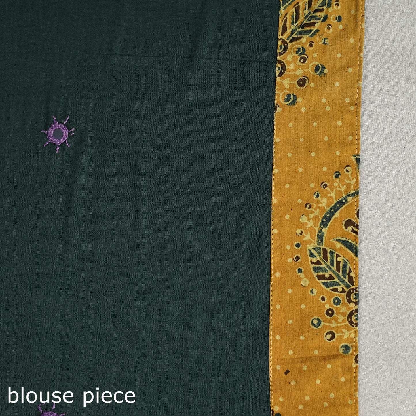 Green - Applique Patchwork Mul Cotton Tagai Ajrakh Saree 04