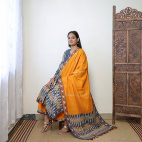 Buy Multicolor Handloom Cotton Pochampally Ikat Kurta Set