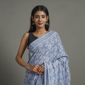 Buy Pure Cotton Bagru Print Saree for Women Online at iTokri.com