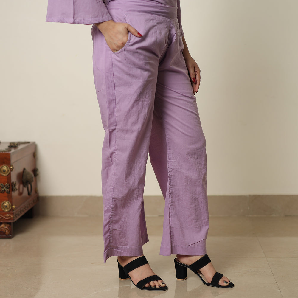 Purple - Plain Dyed Cotton Co-Ord Set 08