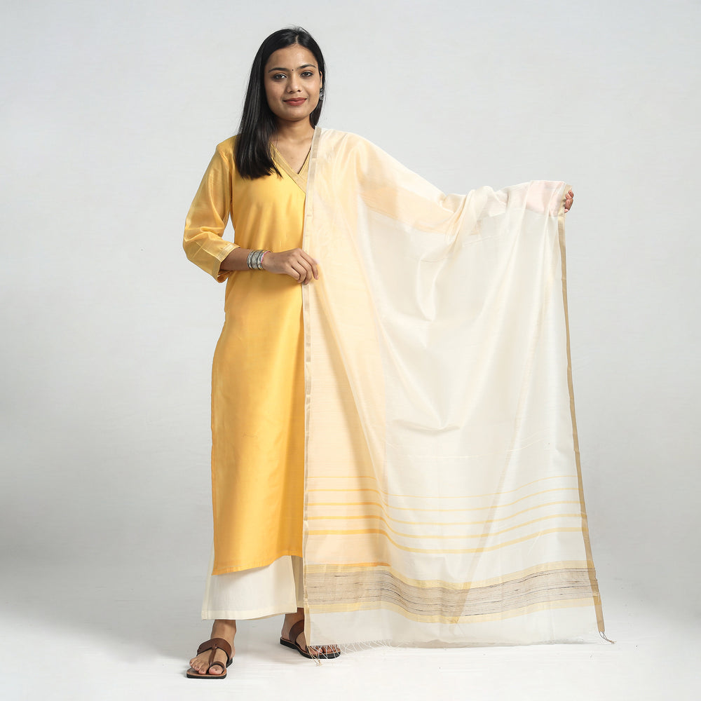 Maheshwari Cotton Kurta with Dupatta Set