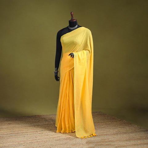 Plain Pure Mul Cotton Ready To Wear Saree 12