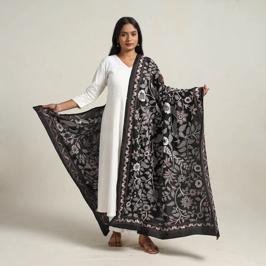 Bengal Handloom Silk Kantha Embroidery Dupatta 15