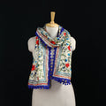 Ranihati Chanderi Silk Hand Embroidered Stole with Pom Pom 204