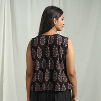 Black - Ajrakh Block Printed Cotton Crop Top 13