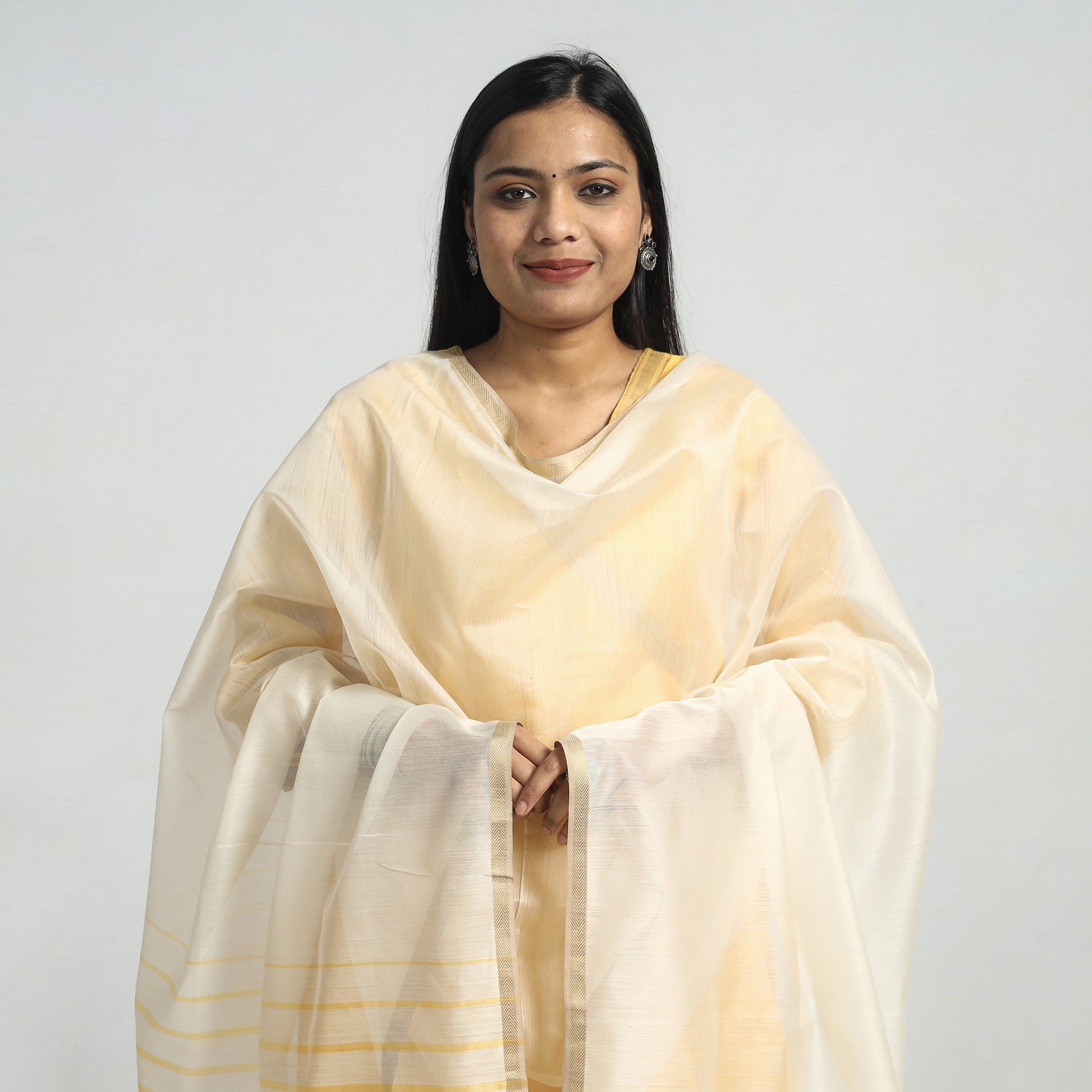 Maheshwari Cotton Kurta with Dupatta Set