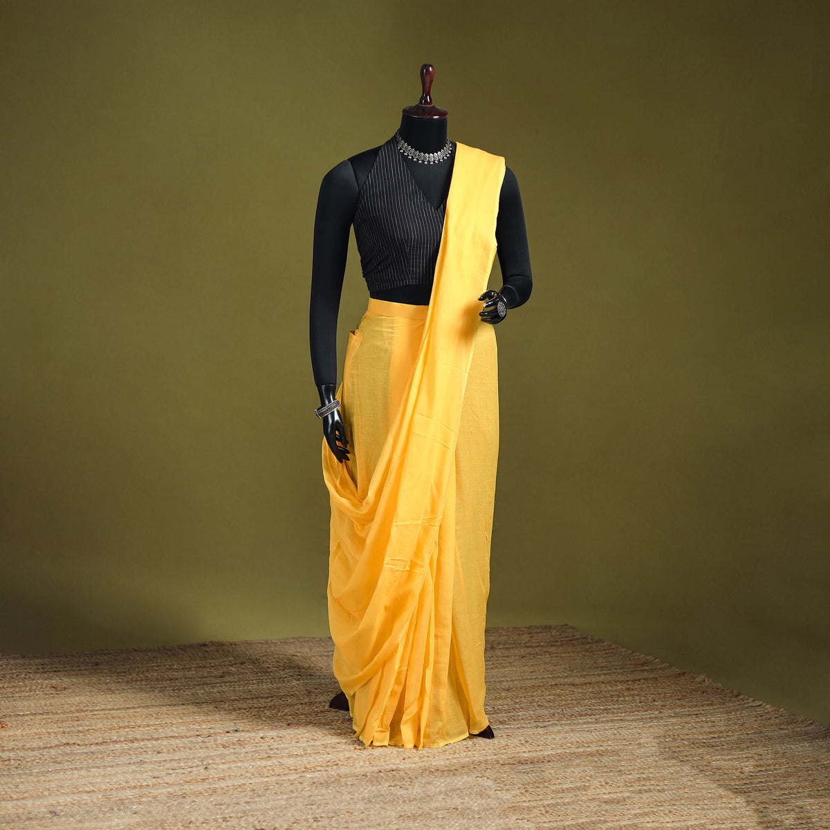 Plain Pure Mul Cotton Ready To Wear Saree 12