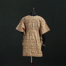 Beige - Kalamkari Hand Block Print Natural Dyed Cotton Kaftan (Short) 25