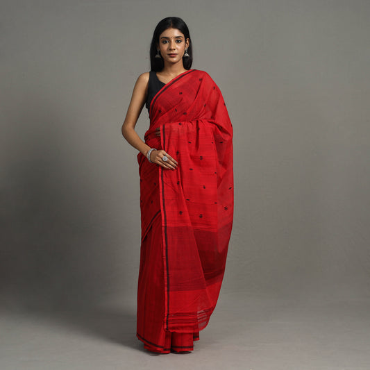 Red - Bellan Buta Cotton Handloom Saree 45