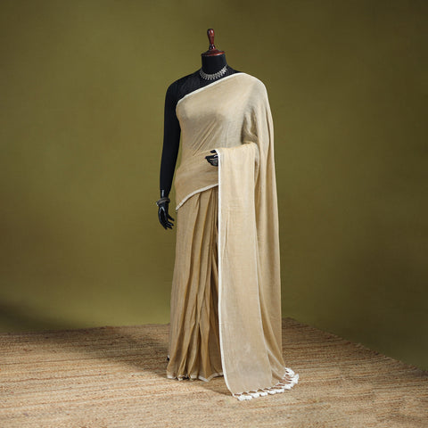 Plain Pure Mul Cotton Ready To Wear Saree 11