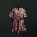Pink - Kalamkari Hand Block Print Natural Dyed Cotton Kaftan (Short) 26