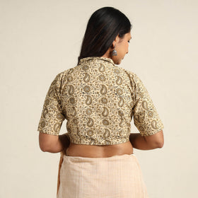Beige - Pedana Kalamkari Block Printed Cotton Stitched Blouse 22