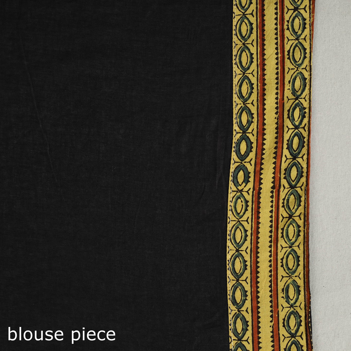 Black - Applique Patchwork Mul Cotton Tagai Ajrakh Saree 05