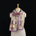 Ranihati Chanderi Silk Hand Embroidered Stole with Pom Pom 209