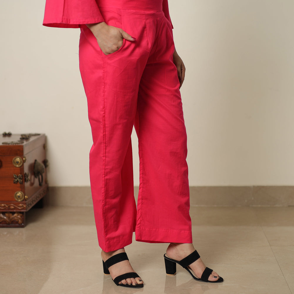 Red - Plain Dyed Cotton Co-Ord Set 11