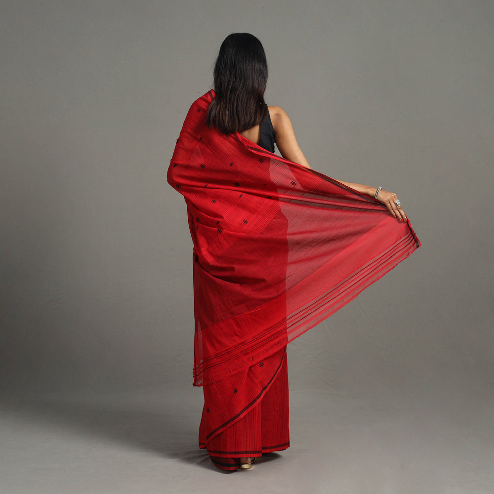 Red - Bellan Buta Cotton Handloom Saree 45