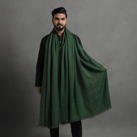 Green - Kumaun Handwoven Pure Merino Wool Shawl for Men 02