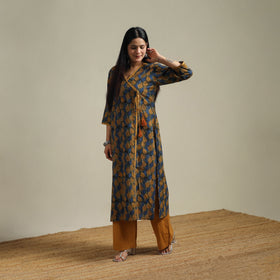 Multicolor - Bagru Hand Block Print Natural Dyed Cotton Straight Kurta for women 02