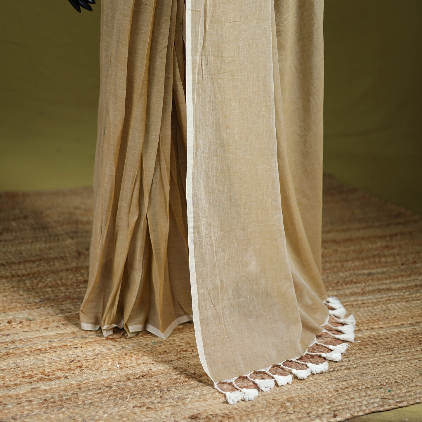 Plain Pure Mul Cotton Ready To Wear Saree 11