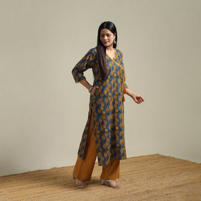 Multicolor - Bagru Hand Block Print Natural Dyed Cotton Straight Kurta for women 02