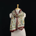 Ranihati Chanderi Silk Hand Embroidered Stole with Pom Pom 246