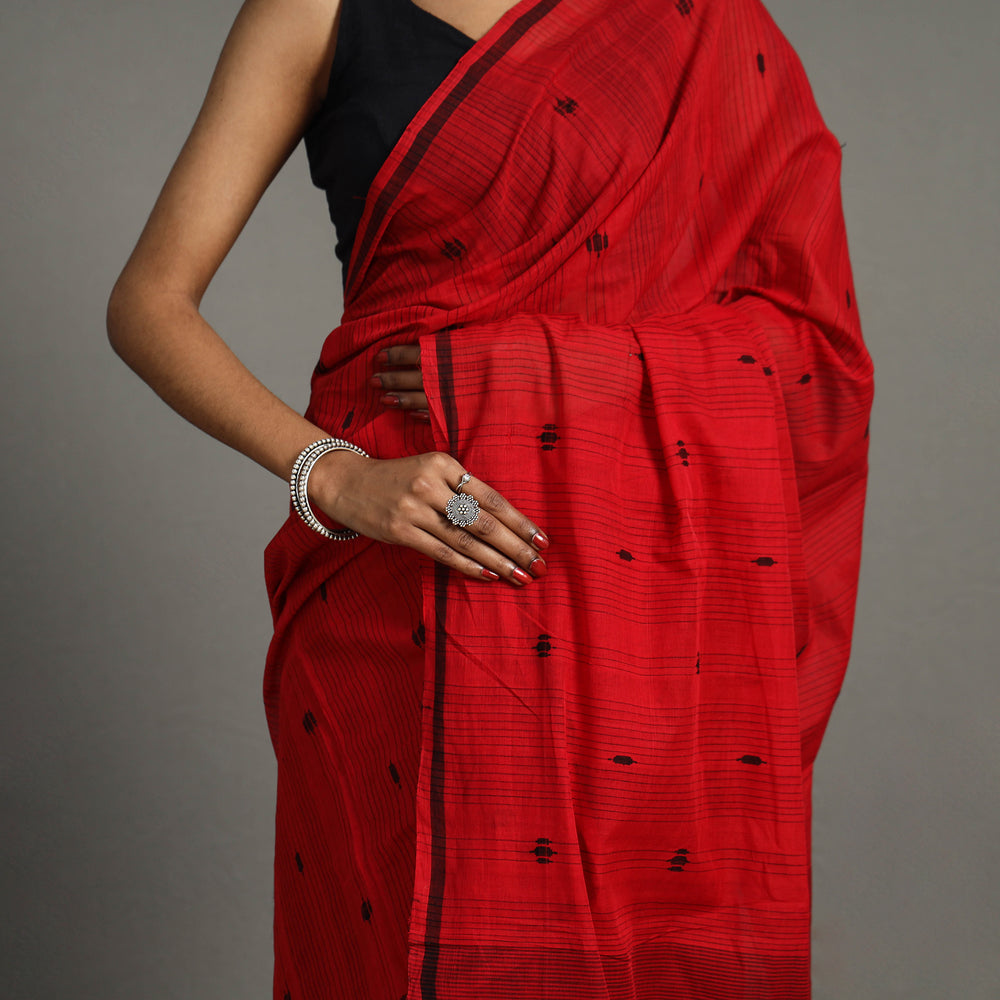 Red - Bellan Buta Cotton Handloom Saree 45