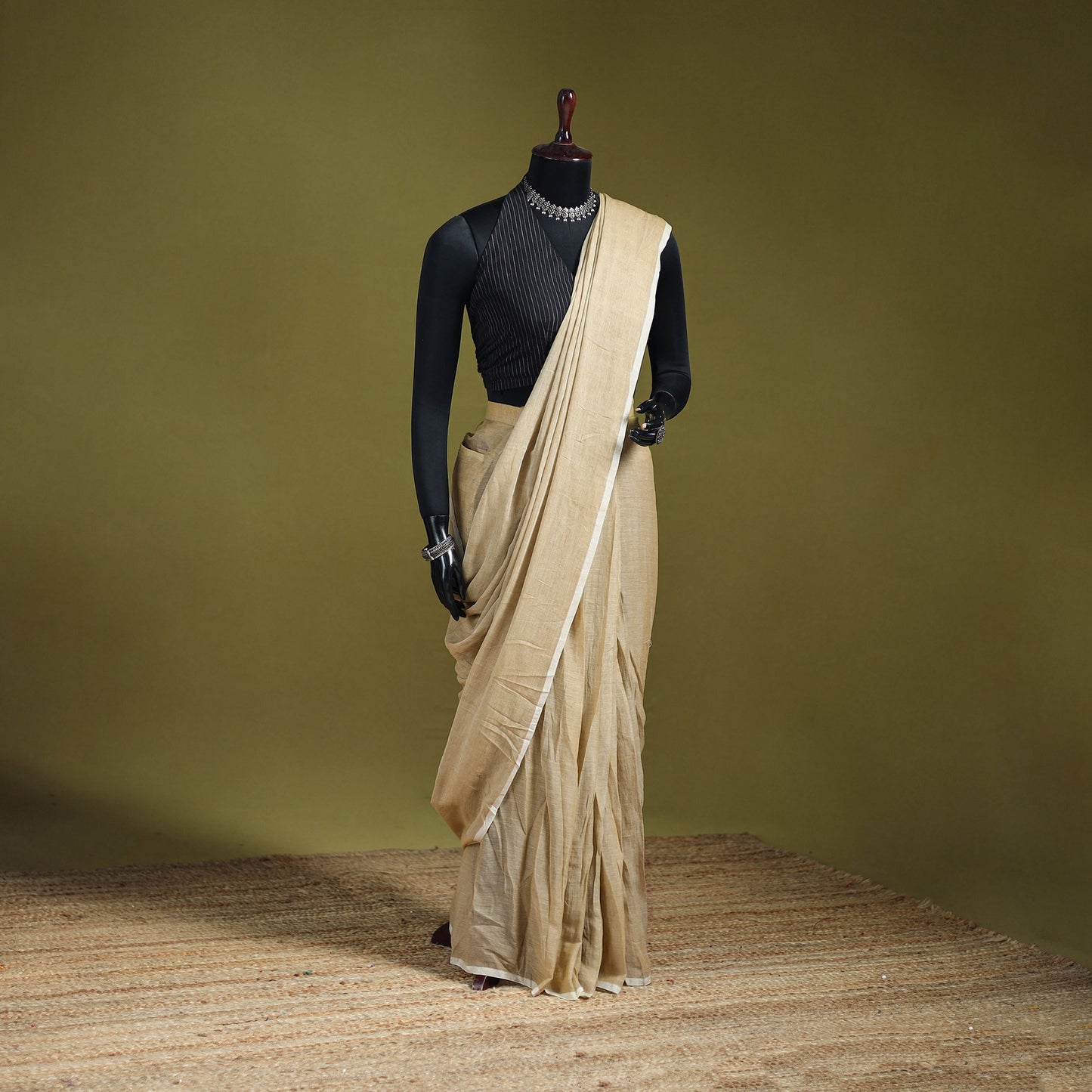 Plain Pure Mul Cotton Ready To Wear Saree 11