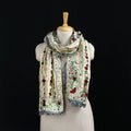 Ranihati Chanderi Silk Hand Embroidered Stole with Pom Pom 212
