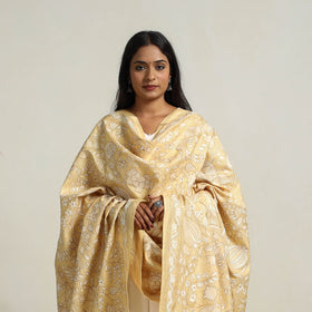  Hand Embroidered Bengal Kantha Work Dupatta 