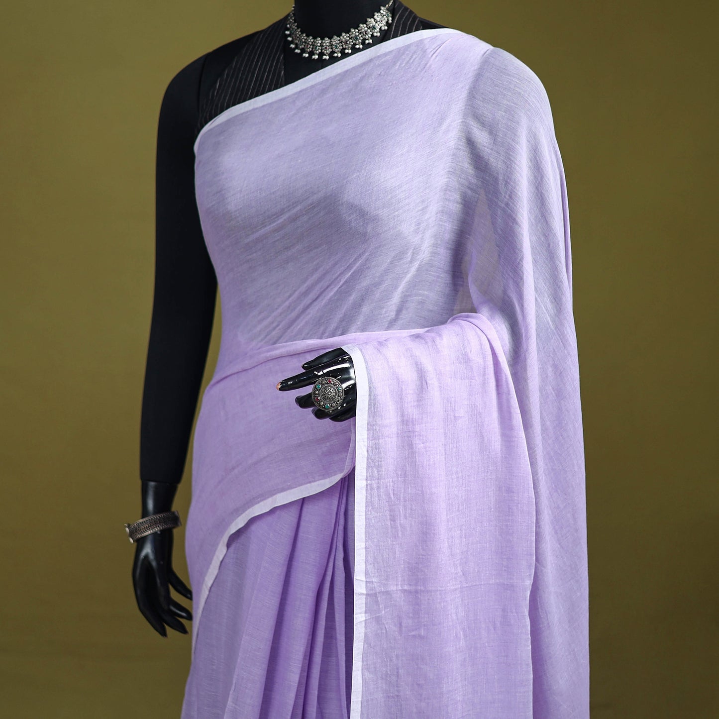 Plain Pure Mul Cotton Ready To Wear Saree 10