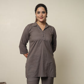 Brown - plain dyed cotton co-ord set 13 - handcrafted