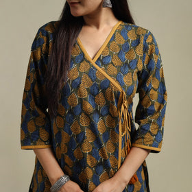 Multicolor - Bagru Hand Block Print Natural Dyed Cotton Straight Kurta for women 02