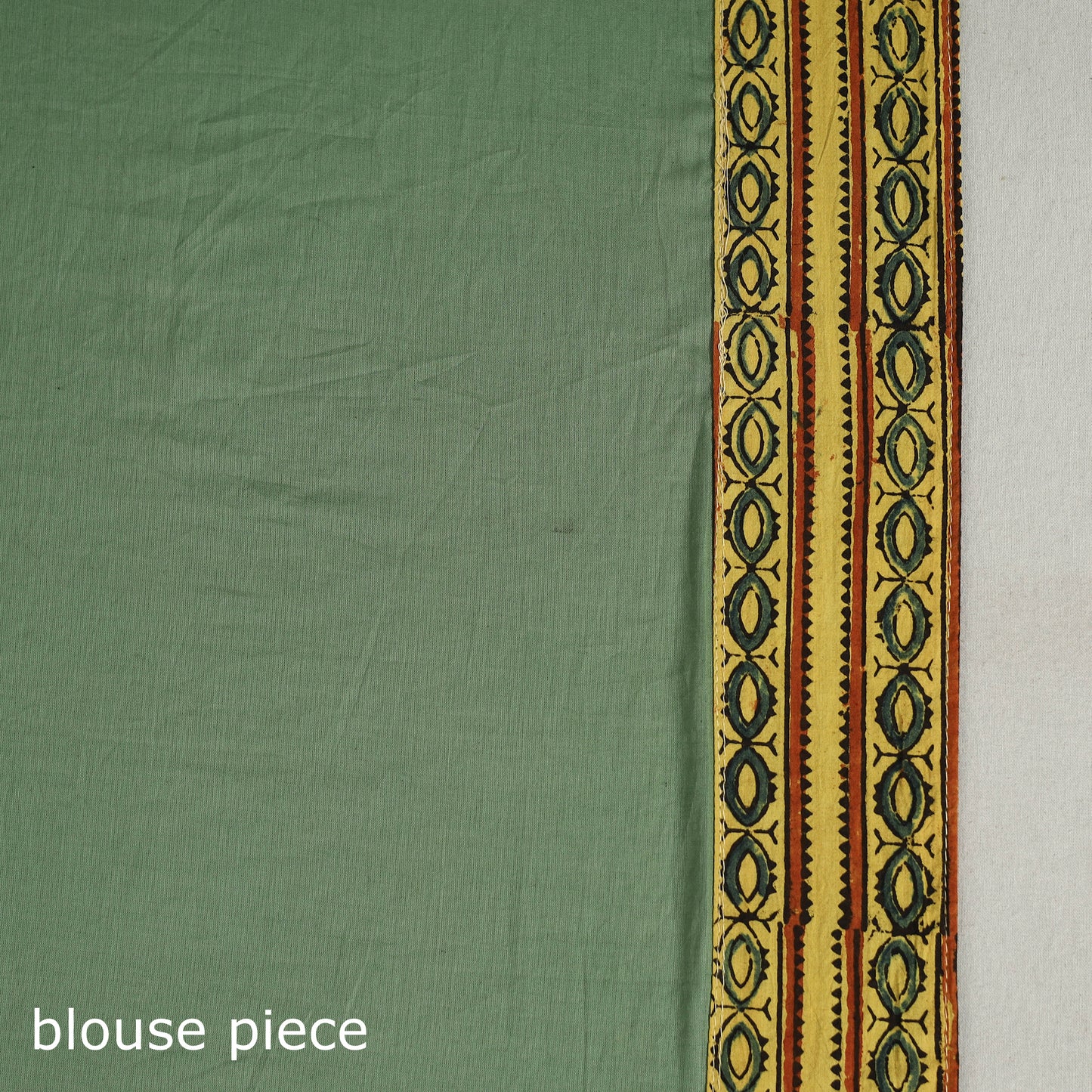 Green - Applique Patchwork Mul Cotton Tagai Ajrakh Saree 06