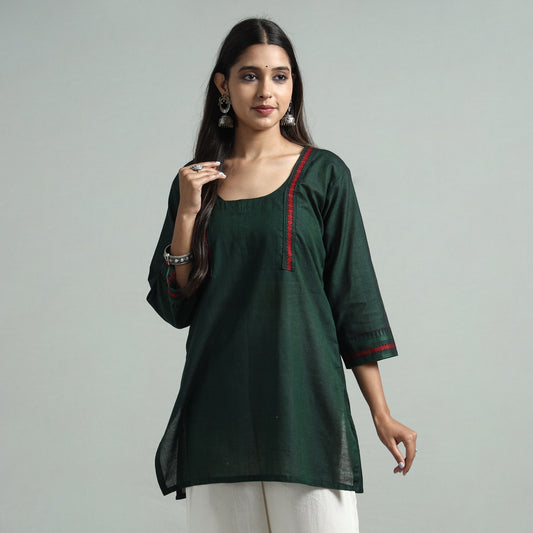 Dark Green - Dharwad Cotton Short Kurti