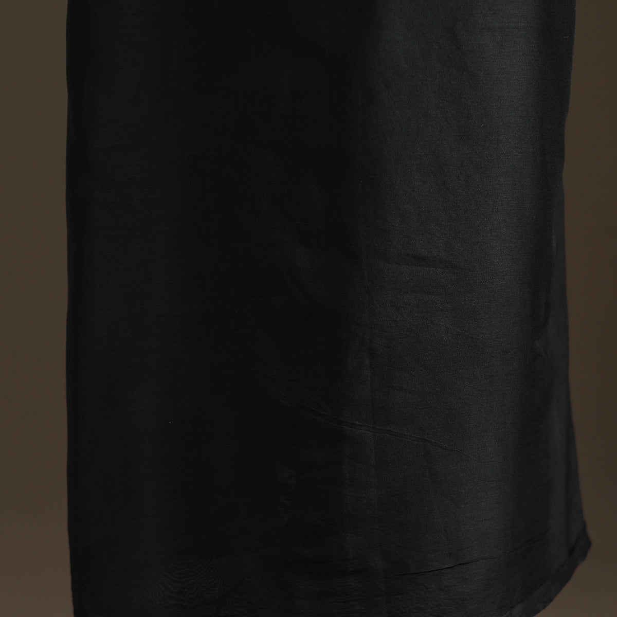 Black - Handpainted Srikalahasti Handloom Chanderi Silk Unstitched Kurta (2.3M) 19