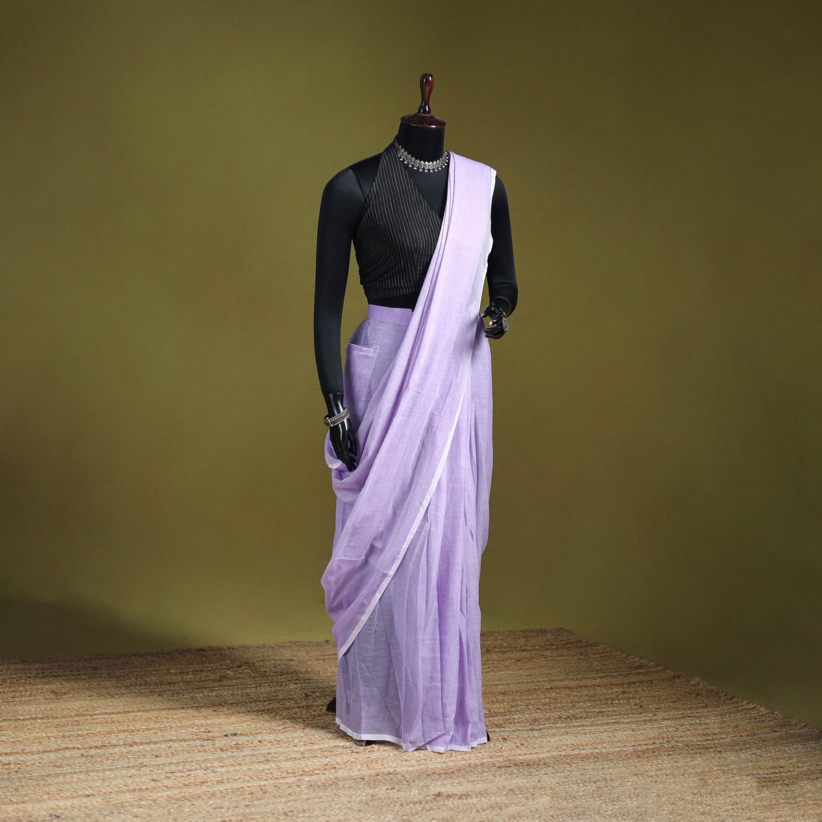 Plain Pure Mul Cotton Ready To Wear Saree 10