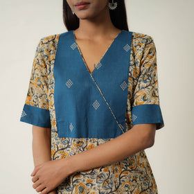 Natural Dyed Block Print Cotton Kalamkari Kurta for Women