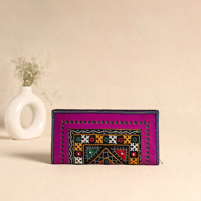 Traditional Kutch Hand Embroidery Leather Clutch / Wallet 47