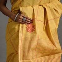 Yellow - Flower of Life Jamdani Cotton Handloom Saree 46