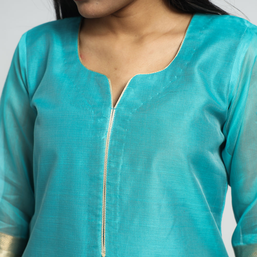 Maheshwari Cotton Kurta with Dupatta Set