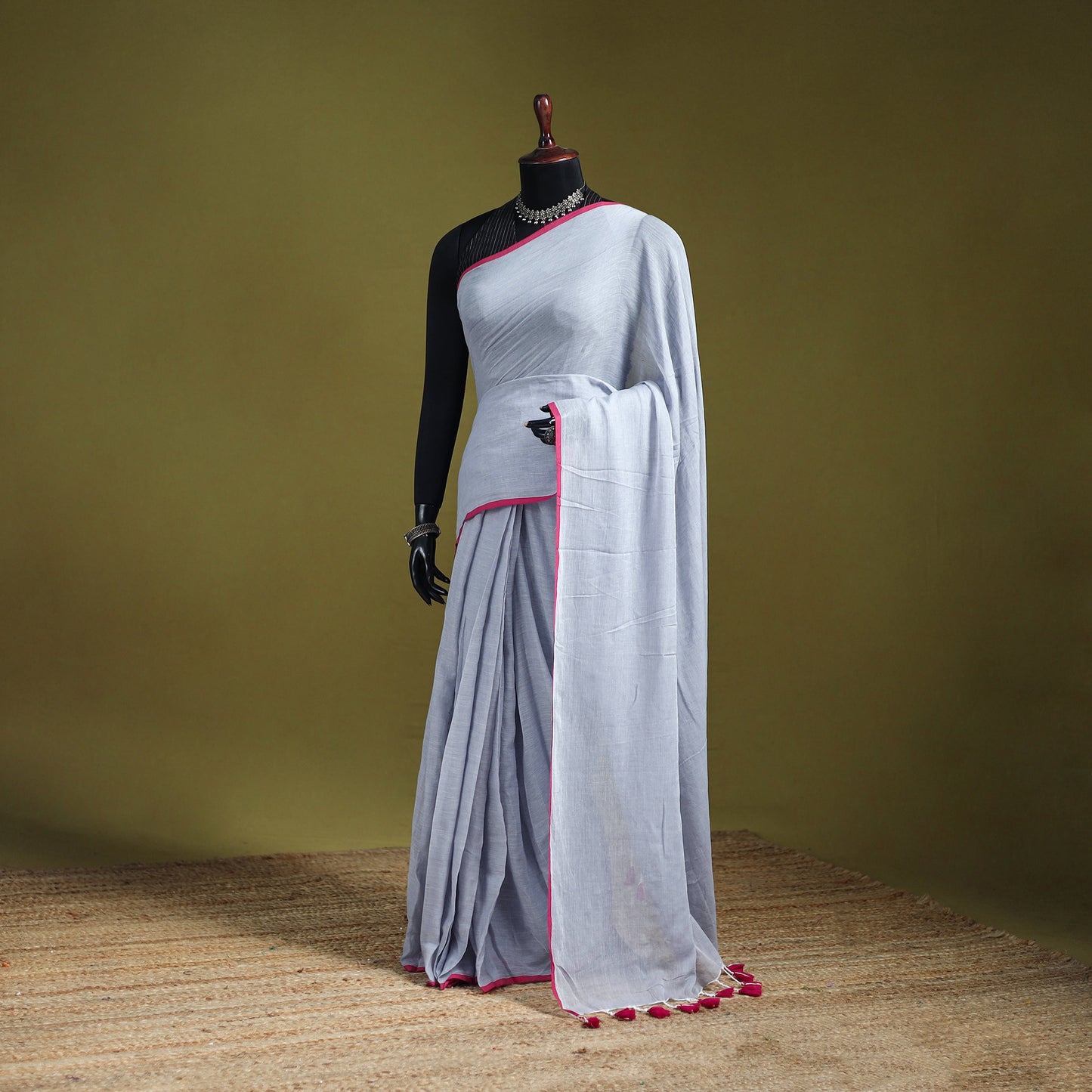 Plain Pure Mul Cotton Ready To Wear Saree 09