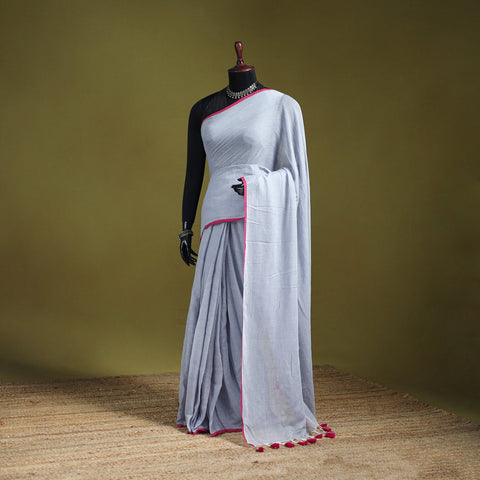 Plain Pure Mul Cotton Ready To Wear Saree 09