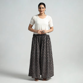Buy Ajrakh Hand Block Printed Cotton Flared Palazzo Online at iTokri.com