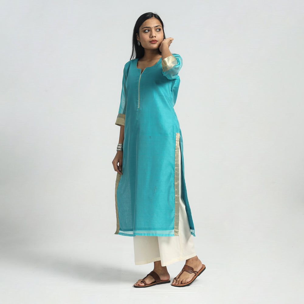 Maheshwari Cotton Kurta with Dupatta Set