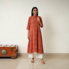 Buy Natural Dyed Block Print Cotton Kalamkari Kurta