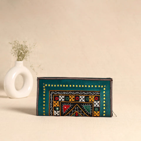 Traditional Kutch Hand Embroidery Leather Clutch / Wallet 48