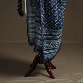 Akola Dabu Hand Block Print Chanderi Silk Handloom Dupatta 13